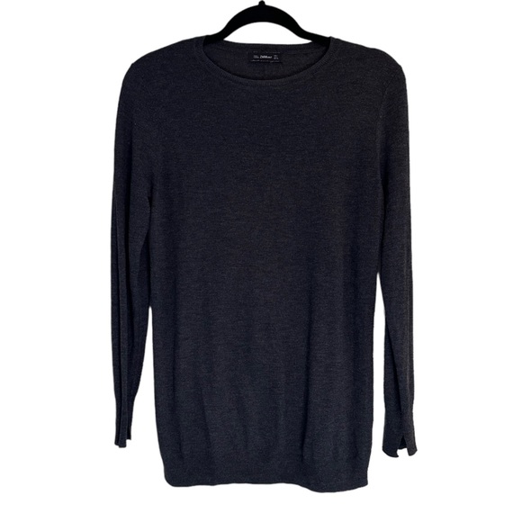 Zara Knit Women's Dark Gray Casual Sweater with Slit Size Small - Picture 4 of 8